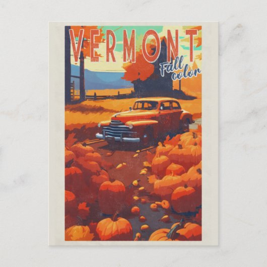 ヴィンテージバーモント秋葉の色の旅行 ポストカード (正面)