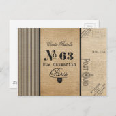 ヴィンテージバーラッスタイリッシュプフランスのパリ ポストカード (正面/裏面)