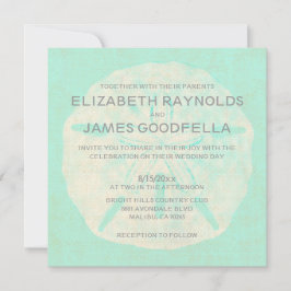 ヴィンテージバーラップサンドドル結婚式招待状 招待状