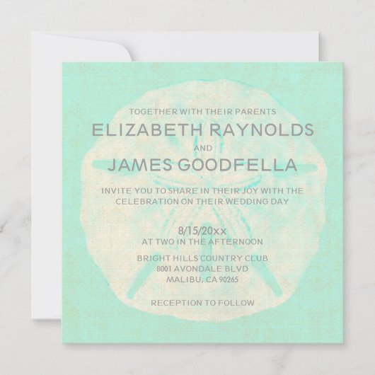 ヴィンテージバーラップサンドドル結婚式招待状 招待状 (正面)