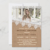 ヴィンテージバーラップレースフォトブライダルシャワー 招待状 (正面)