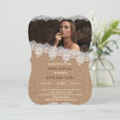 ヴィンテージバーラップレースフォトブライダルシャワー 招待状 (スタンド正面)