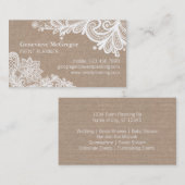 ヴィンテージバーラップ及びレースの名刺 名刺 (正面/裏面)