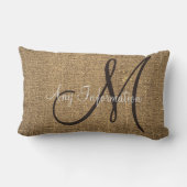 ヴィンテージバーラップ素朴ルックモノグラム ランバークッション (裏面)