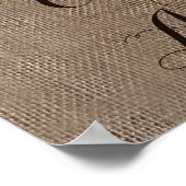 ヴィンテージバーラップ結婚式レセプションウェルカムサイン ポスター (角)