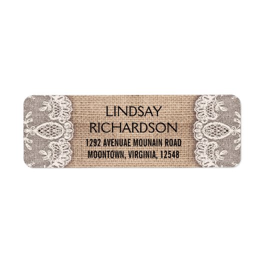 ヴィンテージバーラップ&レース差出人住所ラベル ラベル (正面)