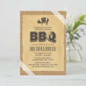 ヴィンテージバーラップ&レースBBQリハーサルディナー 招待状 (スタンド正面)