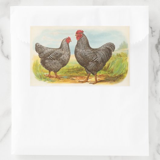 ヴィンテージバーレッドプリマスのロックチキンステッカー 長方形シール (バッグ)