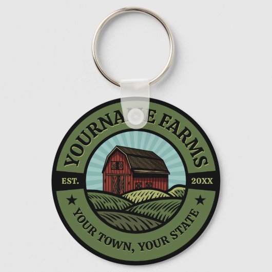 ヴィンテージバーンアドネームカントリーファーム作物農家 キーホルダー (正面)