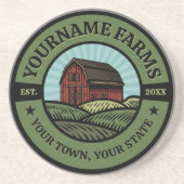 ヴィンテージバーンアドネームカントリーファーム作物農家 コースター (正面)