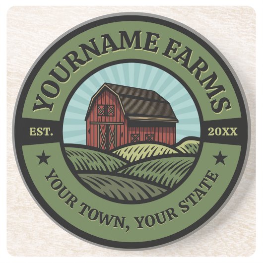ヴィンテージバーンアドネームカントリーファーム作物農家 コースター