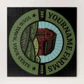 ヴィンテージバーンアドネームカントリーファーム作物農家 ジグソーパズル (横)