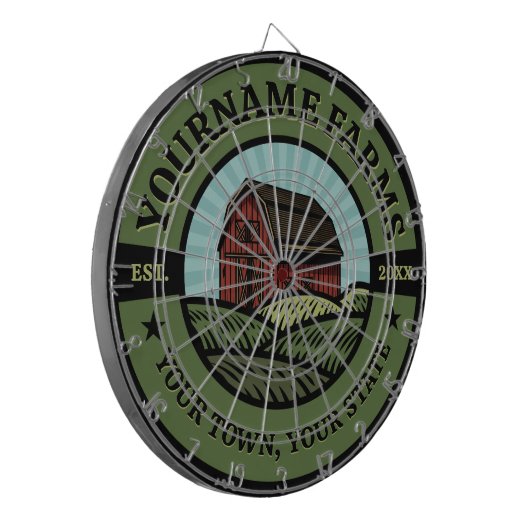 ヴィンテージバーンアドネームカントリーファーム作物農家 ダーツボード (正面左)