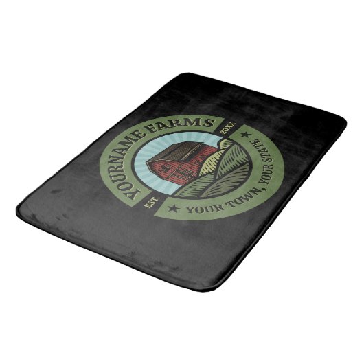 ヴィンテージバーンアドネームカントリーファーム作物農家 バスマット (アングル)