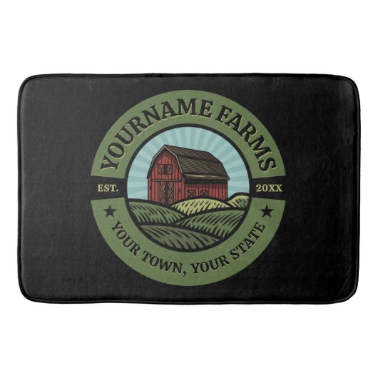 ヴィンテージバーンアドネームカントリーファーム作物農家 バスマット (正面)