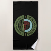 ヴィンテージバーンアドネームカントリーファーム作物農家 ビーチタオル (正面)