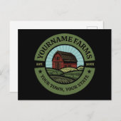 ヴィンテージバーンアドネームカントリーファーム作物農家 ポストカード (正面/裏面)