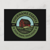 ヴィンテージバーンアドネームカントリーファーム作物農家 ポストカード (正面)