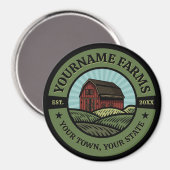 ヴィンテージバーンアドネームカントリーファーム作物農家 マグネット (正面/裏面)