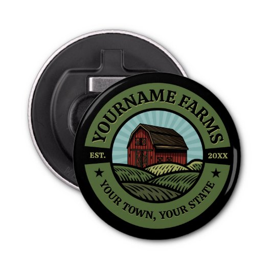 ヴィンテージバーンアドネームカントリーファーム作物農家 栓抜き (正面)