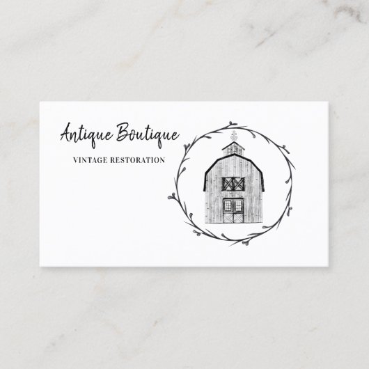 ヴィンテージバーンアンティークブティックショップ 名刺 (正面)