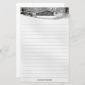 ヴィンテージバーンインフレッシュスノールーラルシーニック写真 便箋 (正面/裏面)