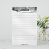 ヴィンテージバーンインフレッシュスノールーラルシーニック写真 便箋 (スタンド正面)