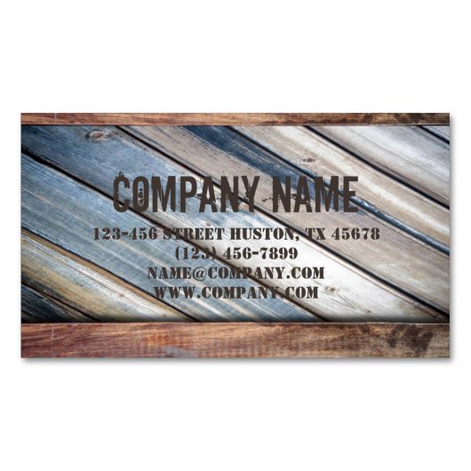 ヴィンテージバーンウッドカウボーイウェスタンカントリー マグネット名刺 (正面)