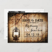ヴィンテージバーンウッドランタン素朴保存日 案内ポストカード (正面/裏面)