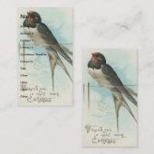 ヴィンテージバーンスワロークリスマスグリーティング 名刺 (正面/裏面)