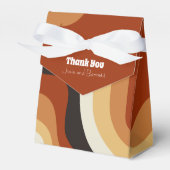 ヴィンテージバーンドオレンジ70s抽象芸術秋の結婚式 フェイバーボックス (正面サイド)