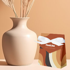 ヴィンテージバーンドオレンジ70s抽象芸術秋の結婚式 フェイバーボックス