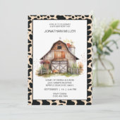 ヴィンテージバーンファームカウバースデーパーティーの招待 招待状 (スタンド正面)