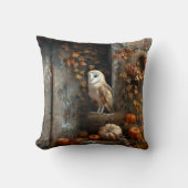 ヴィンテージバーンフクロウとバーンウッドオータム クッション (正面)