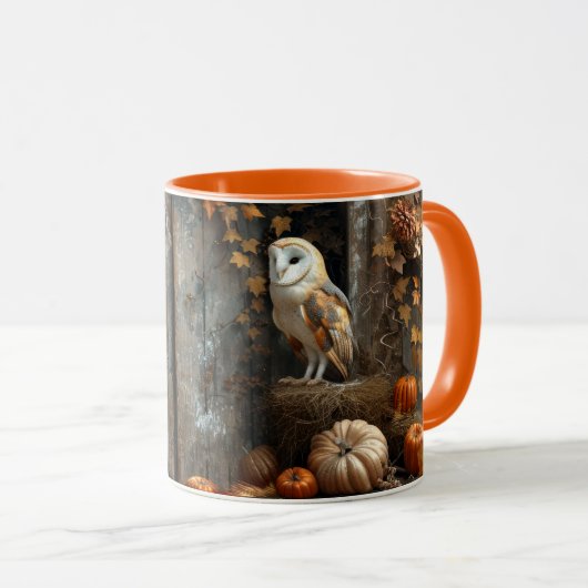 ヴィンテージバーンフクロウとバーンウッドオータム マグカップ (正面右)