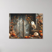 ヴィンテージバーンフクロウとバーンウッド秋32x24 キャンバスプリント (正面)