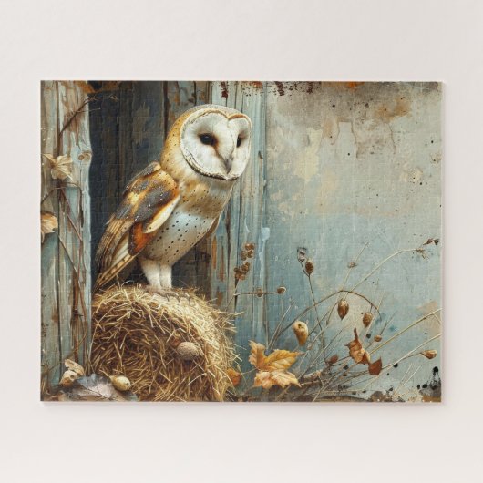 ヴィンテージバーンフクロウ秋16x20 ジグソーパズル (横)