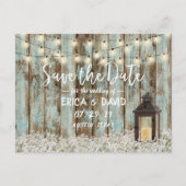 ヴィンテージバーンランタンストリングライト日付保存 案内ポストカード (正面)