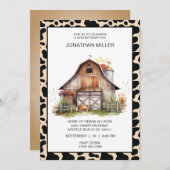 ヴィンテージバーン ファーム コー 誕生日パーティー 招待状 (正面/裏面)