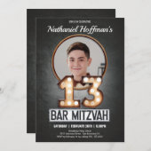 ヴィンテージバー（ユダヤ教の）バル・ミツバーマーキーグラマーカスタムフォト 招待状 (正面/裏面)