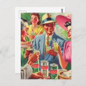 ヴィンテージバーPeolpe 1950sイラストレーション ポストカード (正面/裏面)