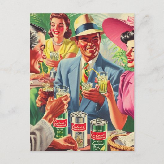 ヴィンテージバーPeolpe 1950sイラストレーション ポストカード (正面)