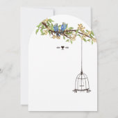 ヴィンテージバ王室のードブルーさくらんぼ結婚ブロッサム 招待状 (裏面)