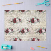 ヴィンテージバ素朴ルガンディバラオールドレターデコップページ 薄葉紙 (クラフト)