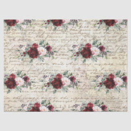 ヴィンテージバ素朴ルガンディバラオールドレターデコップページ 薄葉紙