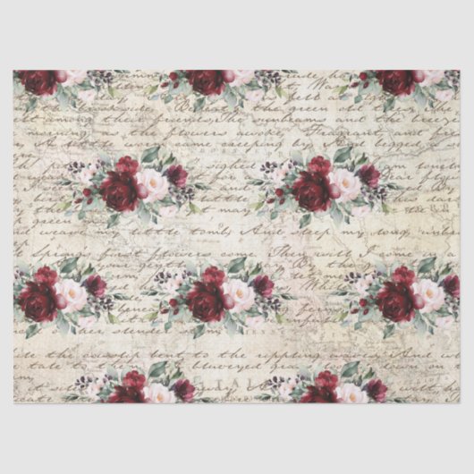 ヴィンテージバ素朴ルガンディバラオールドレターデコップページ 薄葉紙 (正面)