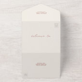 ヴィンテージバ素朴ンレッドQR RSVPファーム結婚ズ オールインワン招待状 (外側)