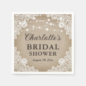 ヴィンテージバ素朴ーラップレースブライダルシャワーナプキンス スタンダードカクテルナプキン (正面)