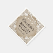 ヴィンテージバ素朴ーラップレースブライダルシャワーナプキンス スタンダードカクテルナプキン (角)