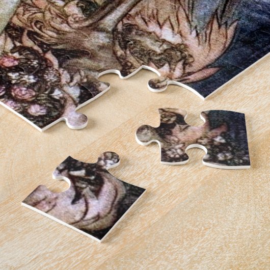 ヴィンテージバ絵画ルキリーのアンティークファンタジーアート ジグソーパズル (側面)
